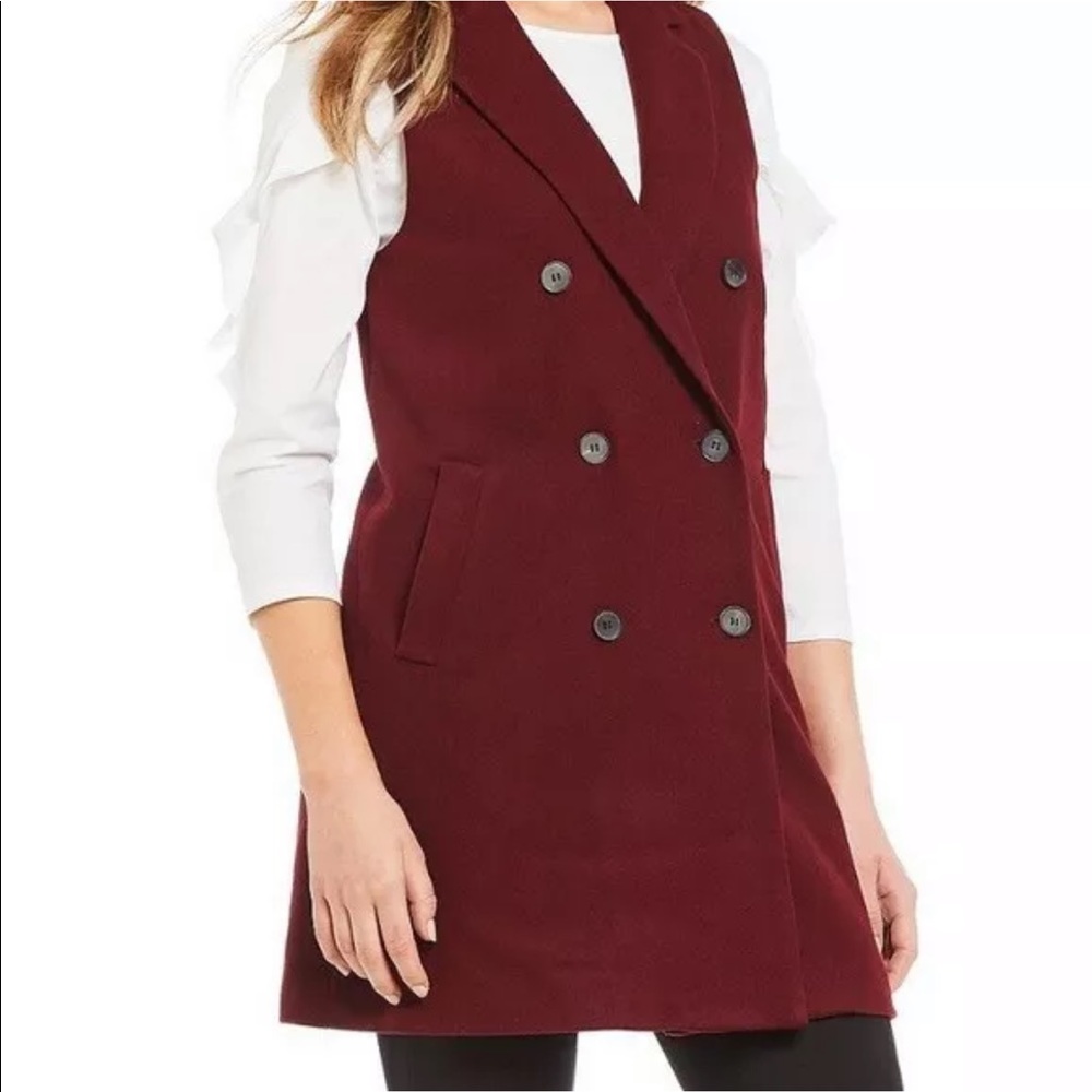 J. McLaughlin Nova Vest Burgundy size S